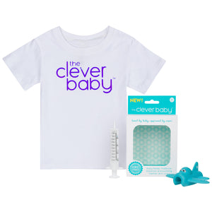 White toddler t-shirt with logo and Jet gift bundle