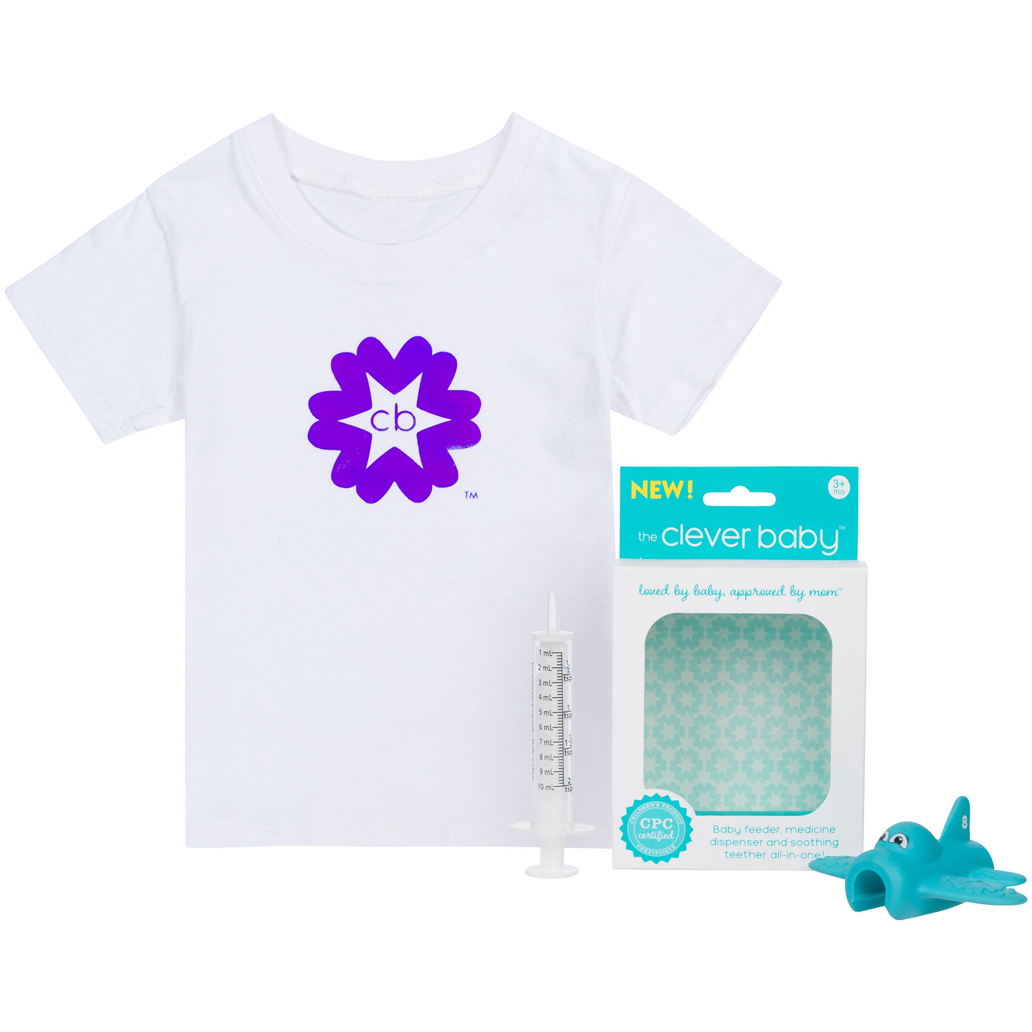 White baby t-shirt with mark and Jet gift bundle